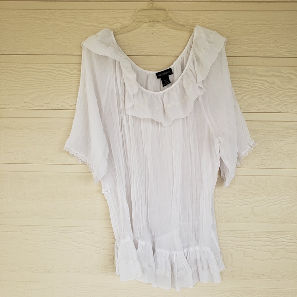 Lane Bryant Top  Gauze Boho Renaissance Blouse 18/20 Festival sheer top … - Picture 4 of 8
